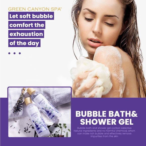 Spa Gift Baskets for Women 11pcs Lavender Bath Gift Set with Body Lotion - Picture 3 of 8